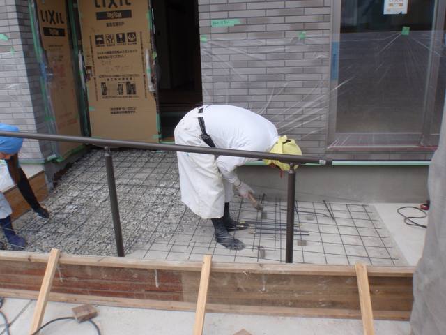 玄関ポーチの配筋工事